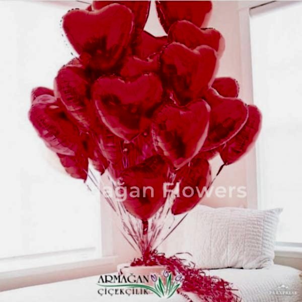  Alanya Blumenlieferung - 25 Heart Balloons 