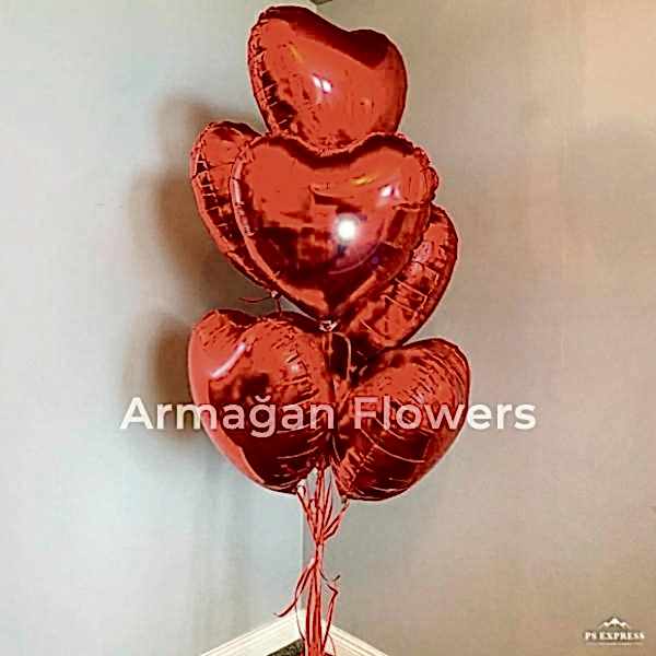 Alanya online çiçek - 7 Heart Balloons 