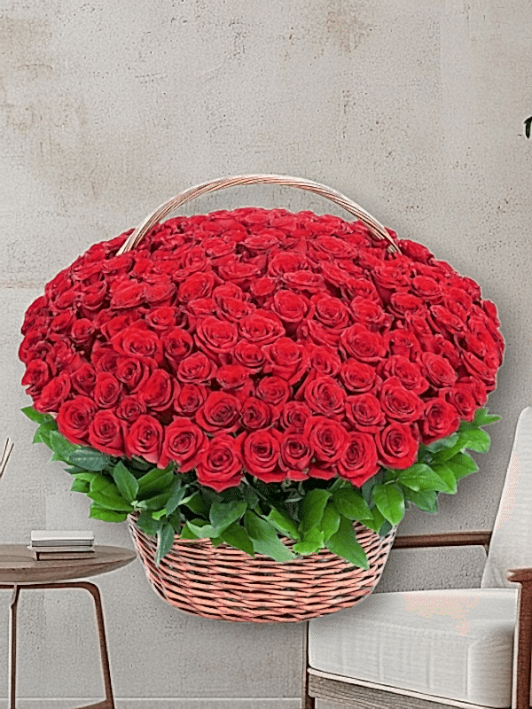 Alanya çiçek gönder - 125 Kırmızı Güller Sepet İçerisinde