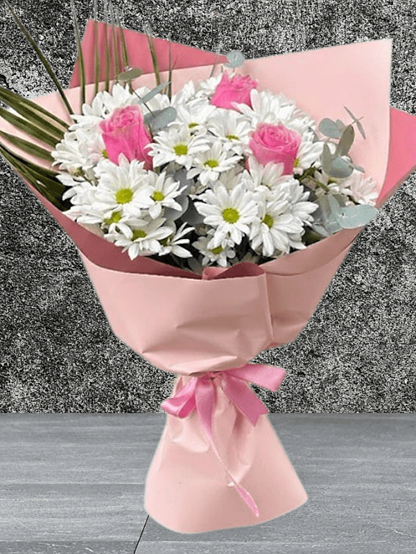 Alanya çiçekçi - Papatya 3 Pembe Gül