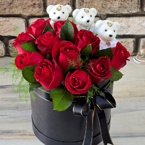  Купить цветы Алания - Teddy and Roses in Box