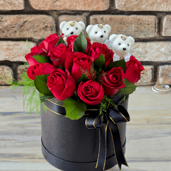  Купить цветы Алания - Teddy and Roses in Box
