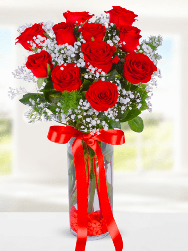  Alanya aynı gün çiçek - Vazoda 11 Kımızı Gül