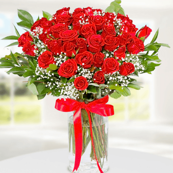 Alanya çiçekçi - Vazoda 41 Kırmızı Gül