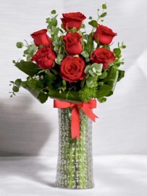  Alanya aynı gün çiçek - Vazoda 7 Kırmızı Gül