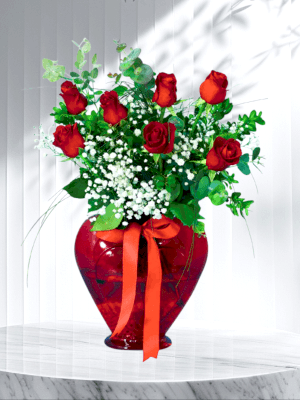  Armağan Çiçekçilik Alanya - Kalp Vazoda 7 Gül
