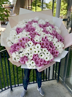 Alanya çiçekçi - Beyaz Mor Buket