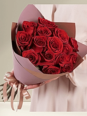 Alanya çiçekçi - 15 Kırmızı gül Buketi