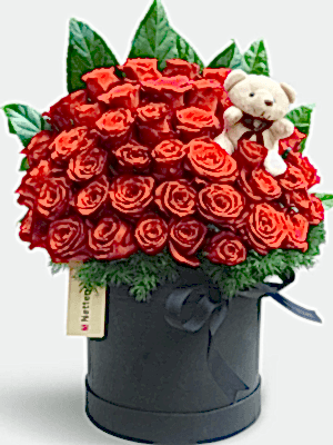  Alanya çiçek gönder - Kutuda 41 Gül ve Ayıcık